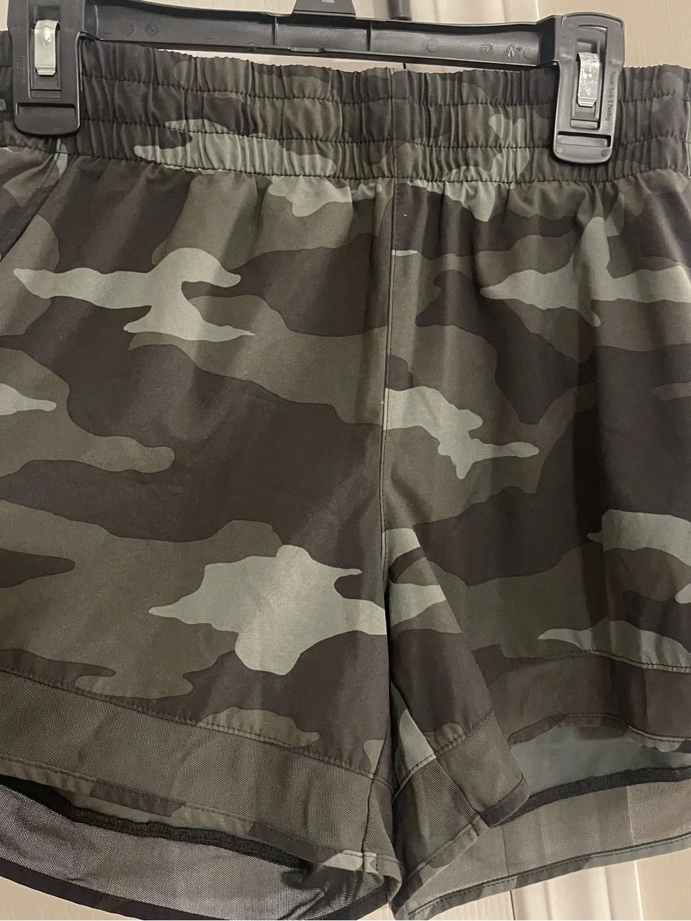 Athleta Women’s Camo Athletic Shorts — Olive & Dark Green